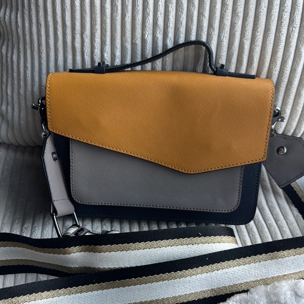Botkier Orange and Gray Crossbody Bag with Structured Design
